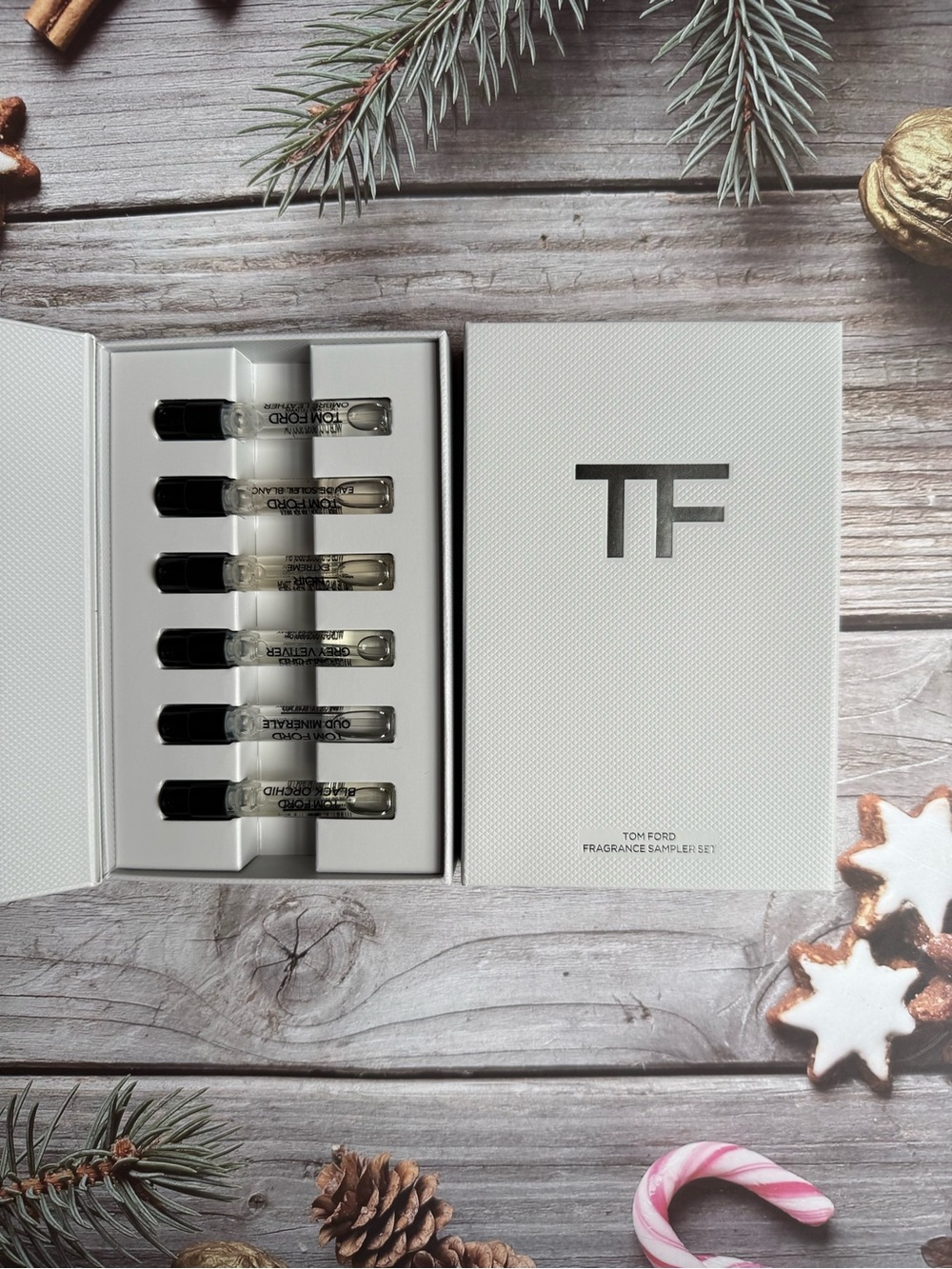 6pc Tom Ford Signature Discovery Set Black Orchid Ombre Leather Grey Vetiver NIB